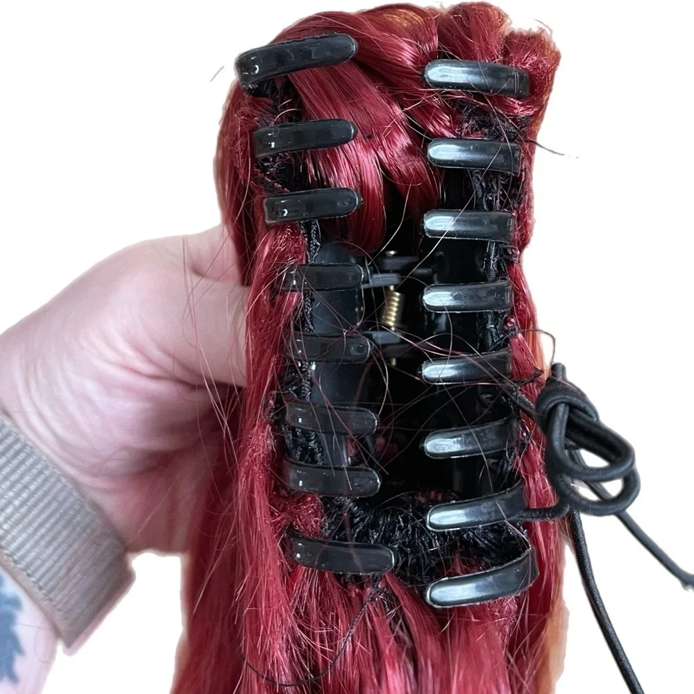 Ponytail Extensions, Red Hair Claw Clip Ponytails Extension Synthetic NIB